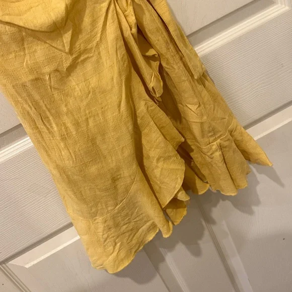 American Eagle yellow faux wrap mini dress, medium - Picture 4 of 7